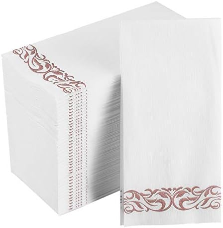 [200 חבילות] מגבות אורח חד פעמיות מגבות נייר פשתן רכות וסופגות מפיות יד דקורטיביות עמידות למטבח, מסיבות,